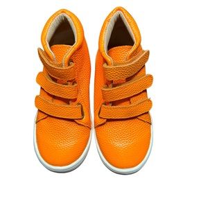 Fresh Feet Kids Unisex Orange All Leather High Tops 3-4 Yrs